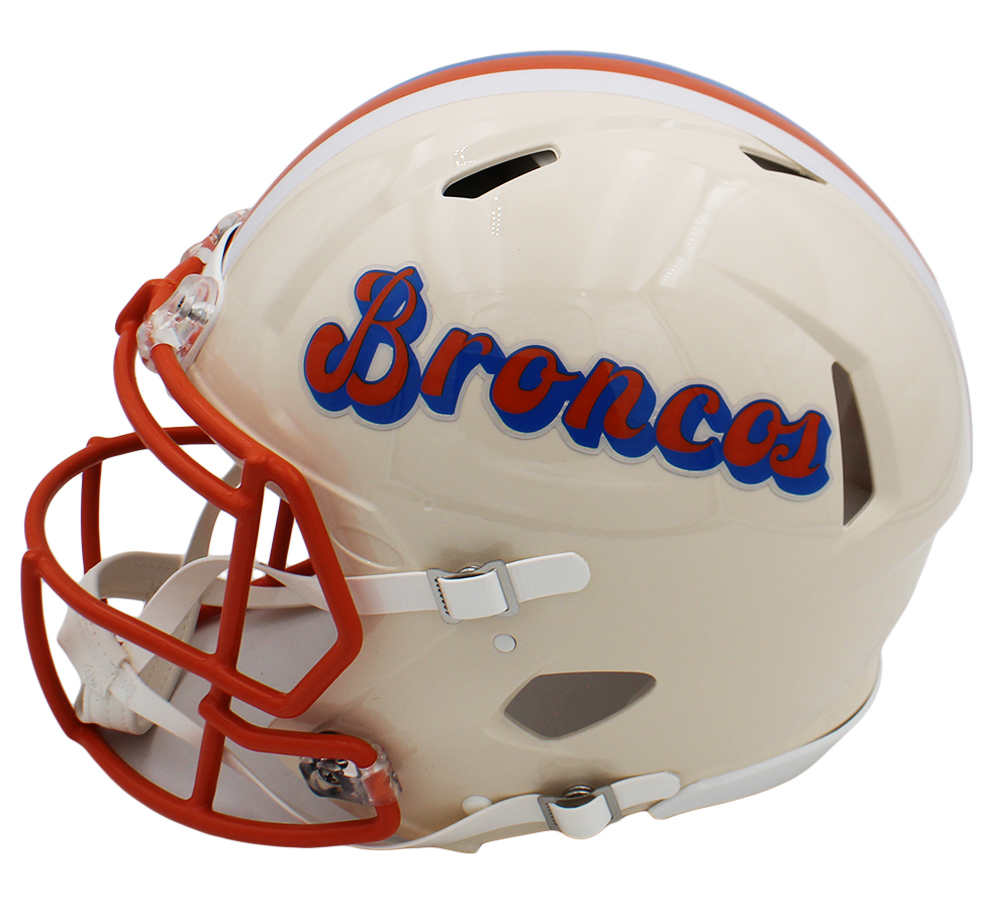 Bo Nix Signed Denver Broncos Speed Authentic Retro NFL Helmet - Image 2