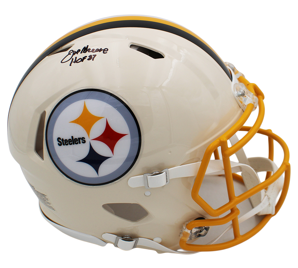 Joe Greene Signed Pittsburgh Steelers Speed Authentic Retro NFL Helmet with "HOF 87" Inscription - Image 2