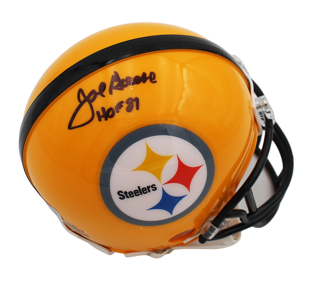 Joe Greene Signed Pittsburgh Steelers VSR4 NFL Mini Helmet with "HOF 87" Inscription