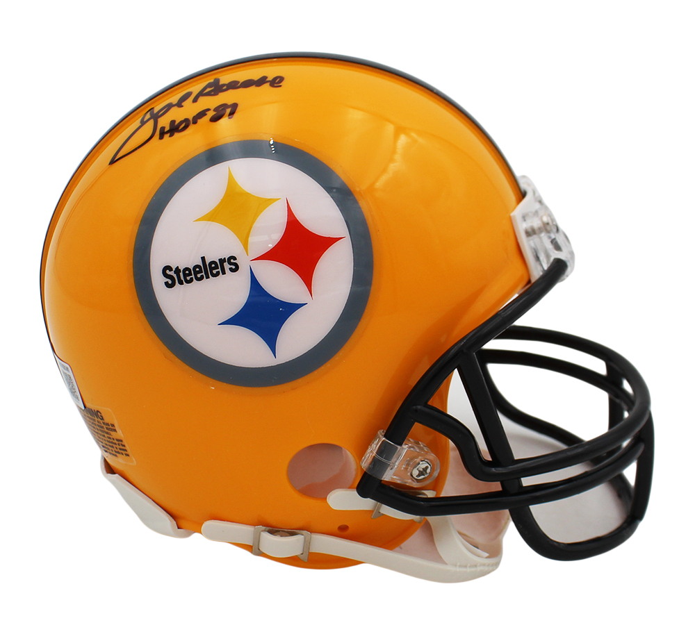Joe Greene Signed Pittsburgh Steelers VSR4 NFL Mini Helmet with "HOF 87" Inscription - Image 2