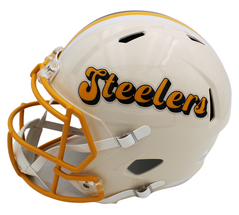 Joe Greene Signed Pittsburgh Steelers Speed Full Size Retro NFL Helmet with "HOF 87" Inscription - Image 3