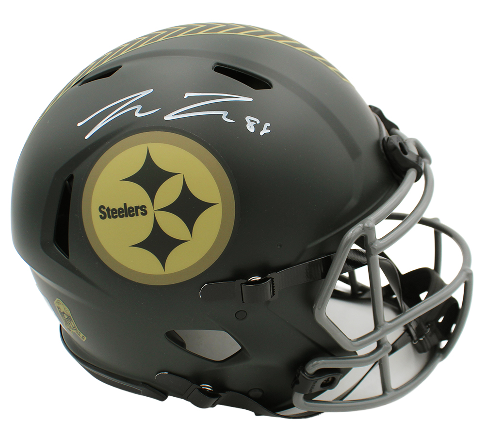 Pat Freiermuth Signed Pittsburgh Steelers Speed Authentic Salute to Service 4 NFL Helmet