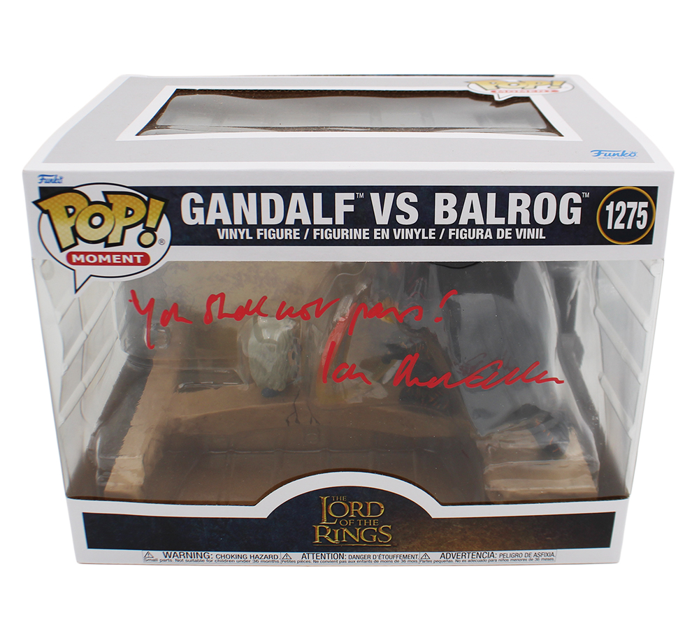 Ian McKellen Signed The Lord of the Rings #1275 Gandalf vs Balrog Funko Pop with "You Shall Not Pass" Inscription - Image 2