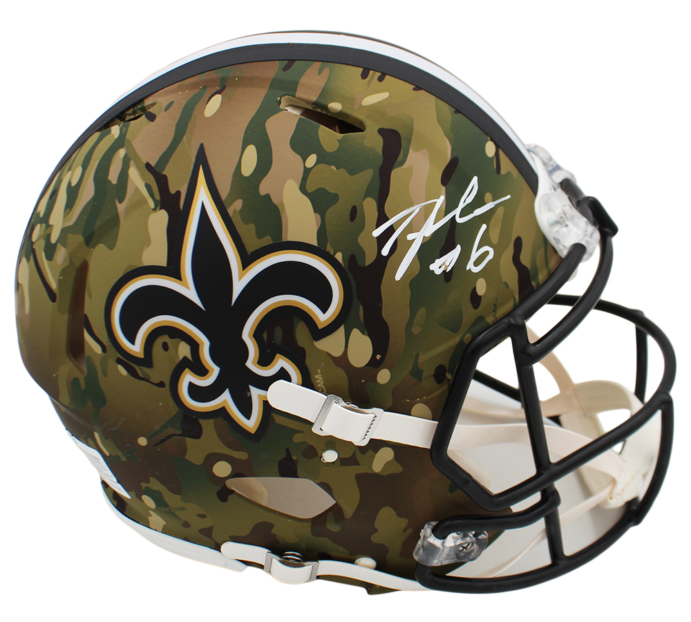 Tyler Shough Signed New Orleans Saints Speed Authentic Camo NFL Helmet