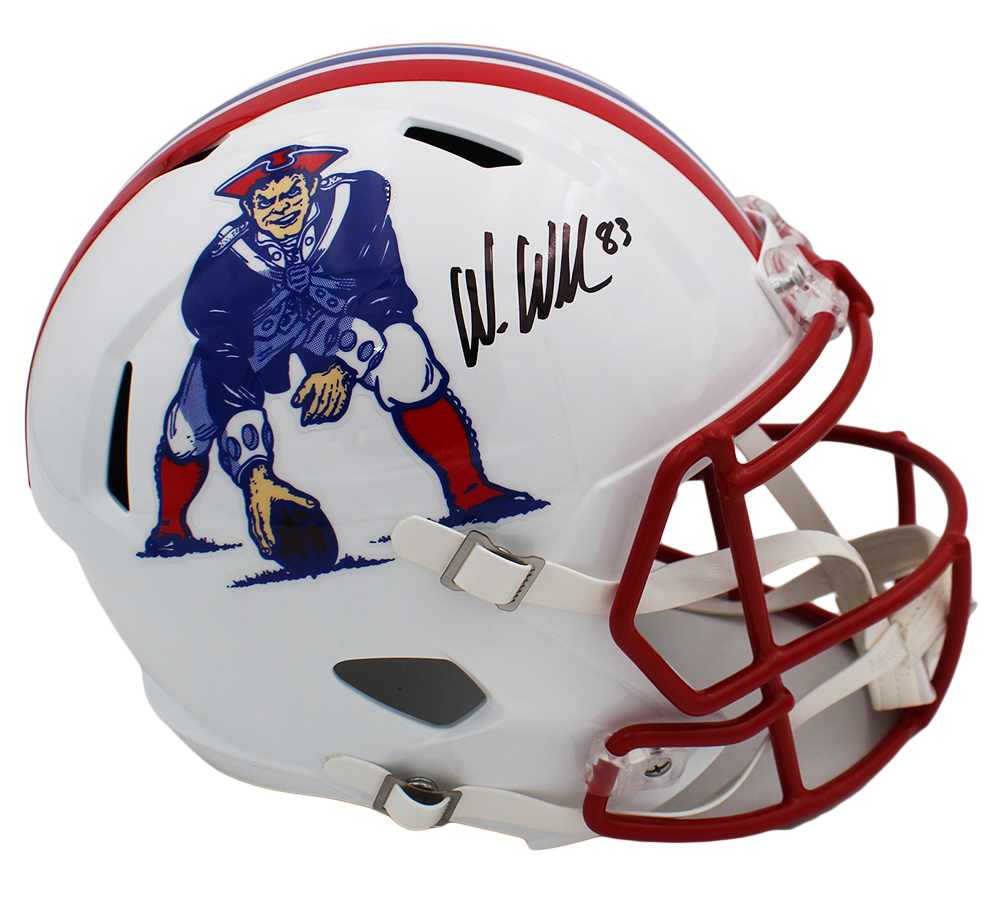 Wes Welker Signed New England Patriots Speed Full Size Throwback 1990-1992 NFL Helmet