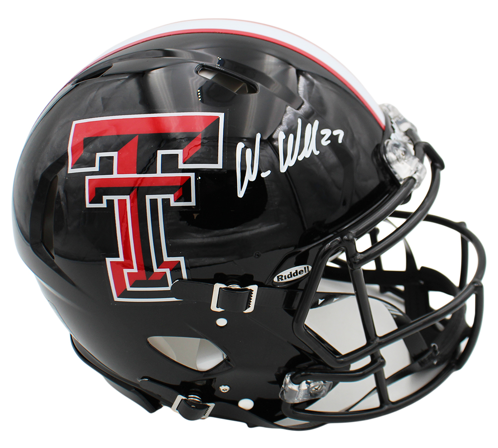 Wes Welker Signed Texas Tech Red Raiders Speed Black Authentic NCAA Helmet