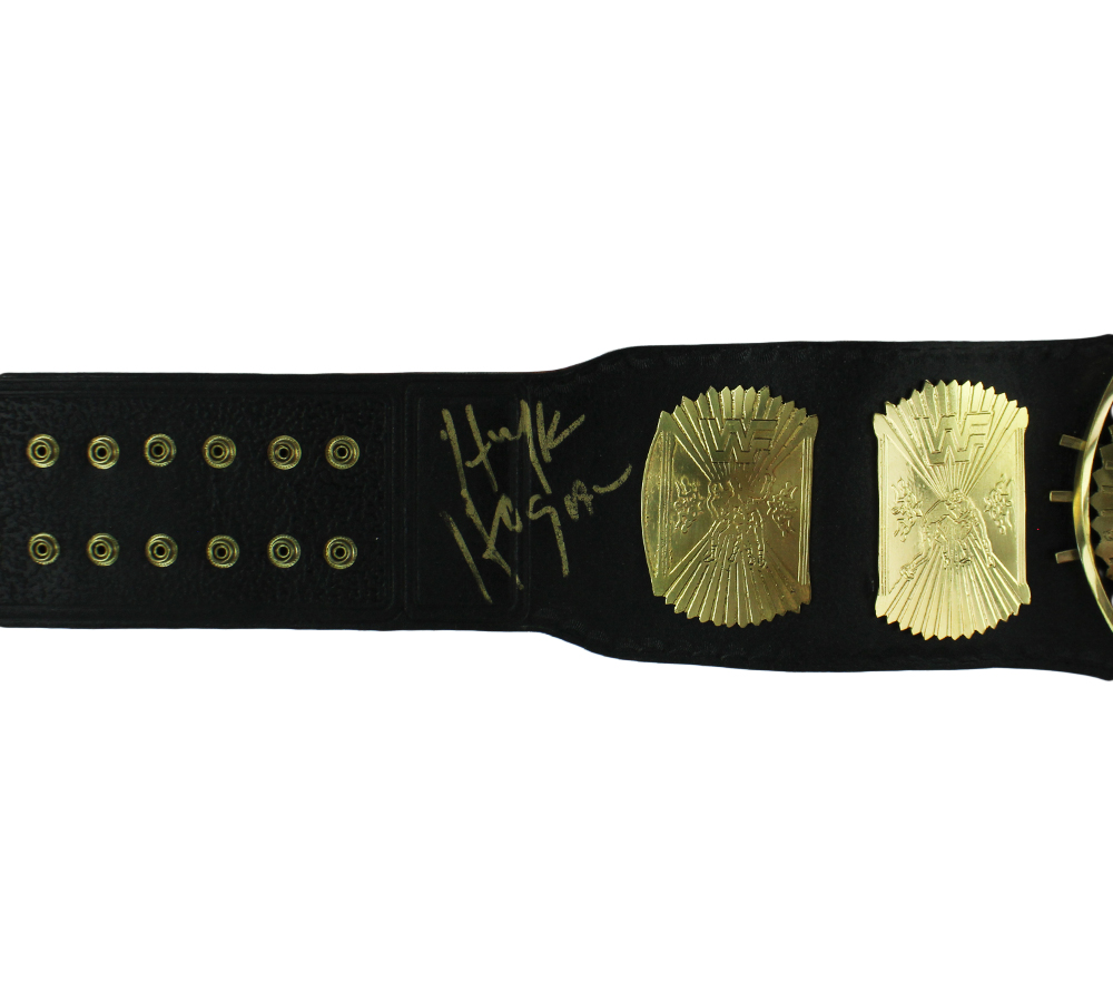 Hulk Hogan Signed World Heavyweight Black Wrestling Belt - Image 2