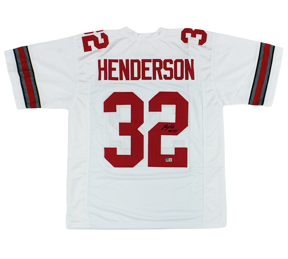 TreVeyon Henderson Signed Ohio Custom White Jersey