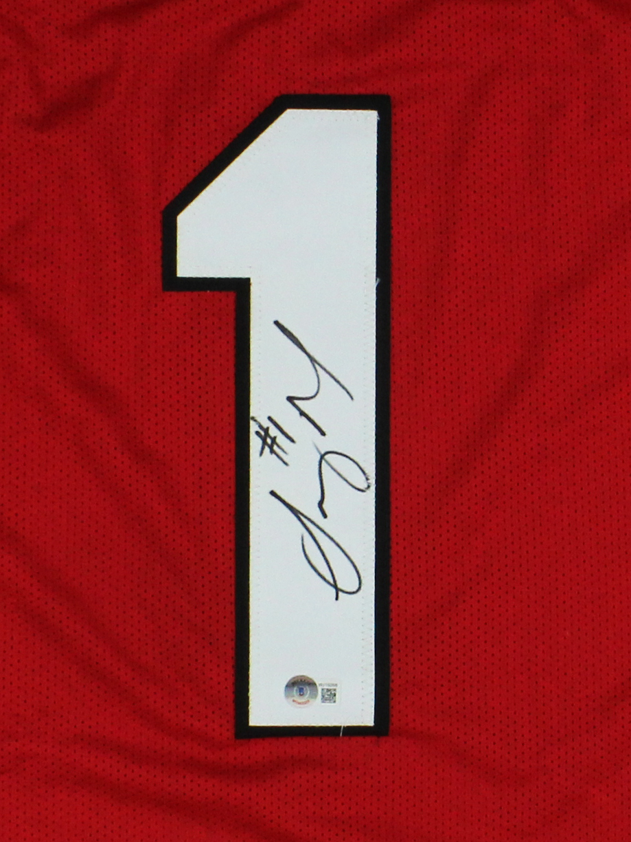Sony Michel Signed Georgia Red Custom Jersey - Image 2
