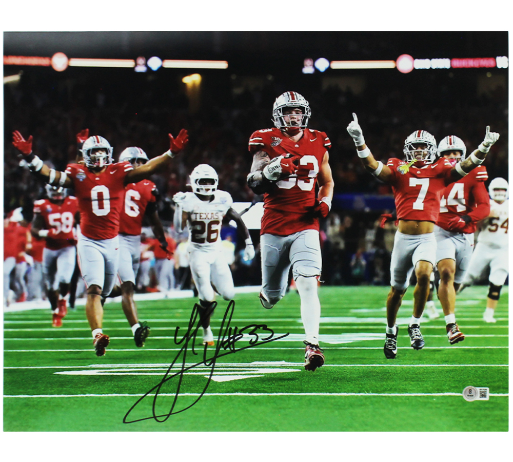 Jack Sawyer Signed Ohio State Buckeyes Unframed 16x20 Running with Ball NCAA Photo