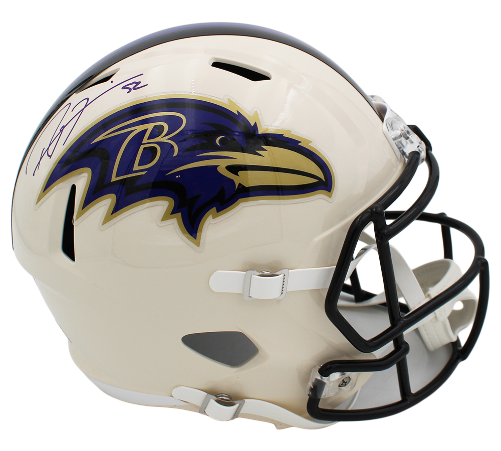 Ray Lewis Signed Baltimore Ravens Speed Full Size Retro NFL Helmet - Image 2