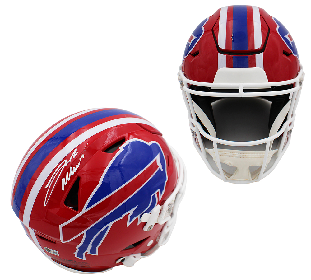 Josh Allen Signed Buffalo Bills Speed Flex Authentic Throwback 1987-2001 NFL Helmet