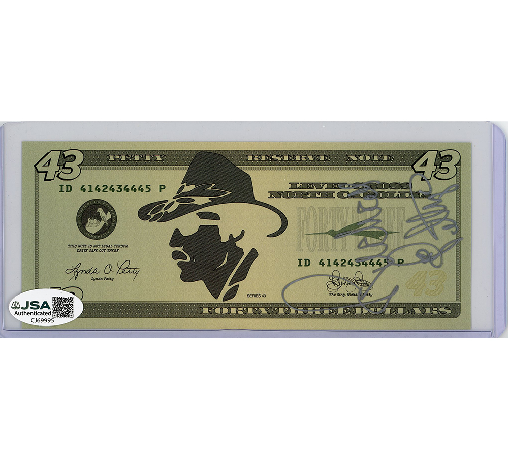 Richard Petty Signed NASCAR #43 Reserve Note Play Cash - Silver Ink