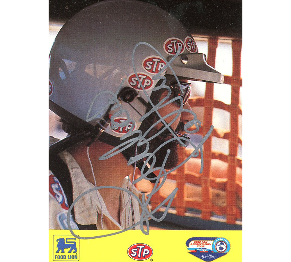 Richard Petty Signed NASCAR MPA Food Lion #42 May Yellow Dover Card