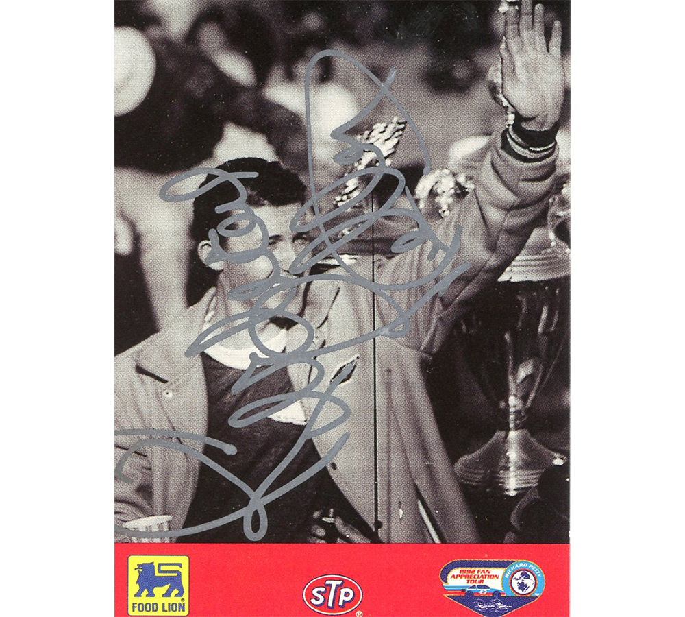 Richard Petty Signed NASCAR MPA Food Lion February #2 Red Daytona Card