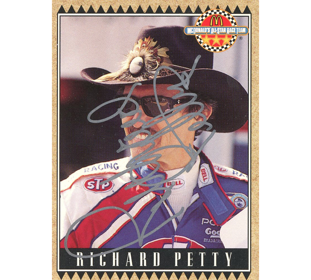 Richard Petty Signed NASCAR McDonalds All Star Race Team Maxx Race Card