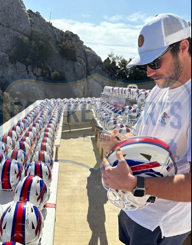 Josh Allen Signed Buffalo Bills Speed Authentic Retro NFL Helmet - Image 4