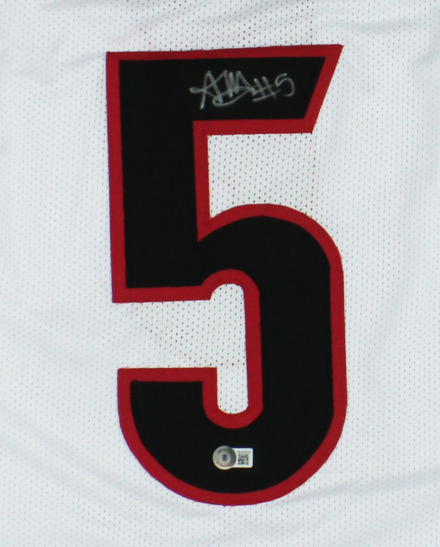 Adonai Mitchell Signed Georgia Custom White Jersey - Image 2