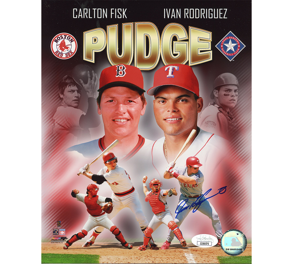 Ivan Rodriguez Signed Texas Rangers Unframed 8x10 Pudge MLB Photo