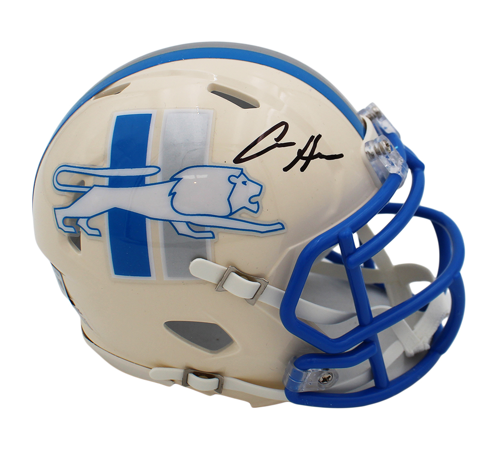 detroit lions mini football helmets Jameson Williams Autographed 2024 ALT Helmet Beckett Witnessed The perfect collectible or gift Detroit Lions Riddell Speed Mini