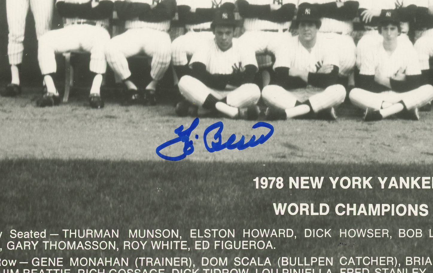 Yogi Berra Signed New York Yankees Unframed 8x10 1978 World Champions MLB Photo - Image 2