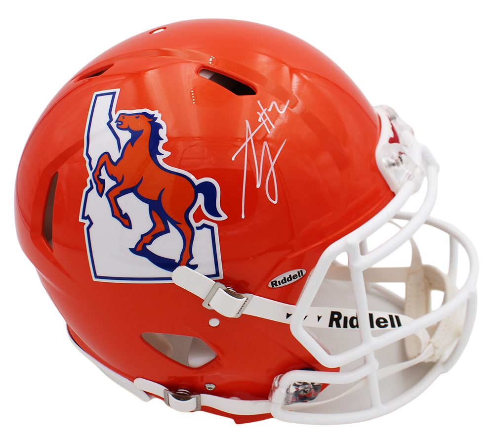 Ashton Jeanty Signed Boise State Broncos Speed Authentic Orange NCAA Helmet