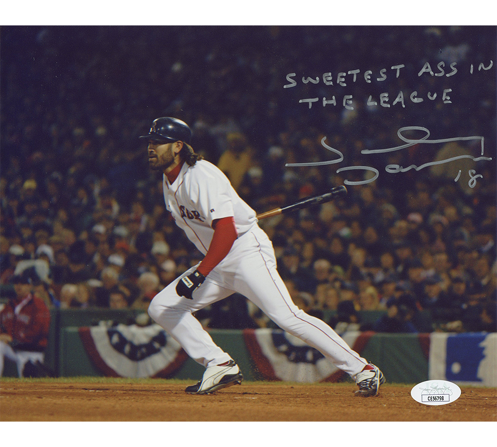 Johnny Damon Signed New York Yankees Unframed 8x10 MLB Running Photo with "Sweetest Ass in the League" Inscription