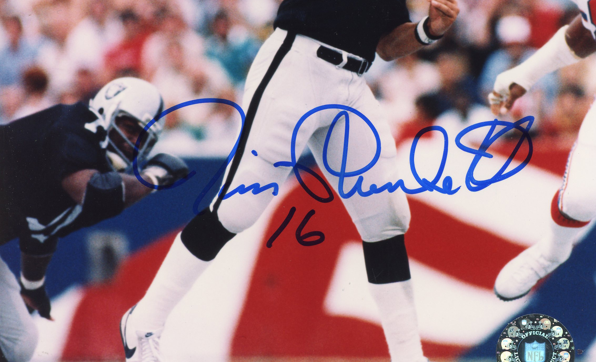 Jim Plunkett Signed Oakland Raiders Unframed 8x10 NFL Throwing Ball Photo - Image 2