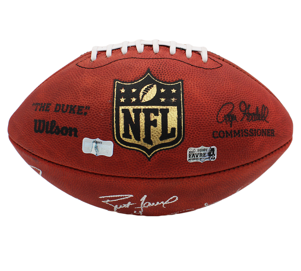Brett Favre, Jerry Kramer and Steve Young Signed Wilson Authentic NFL Football - Image 2