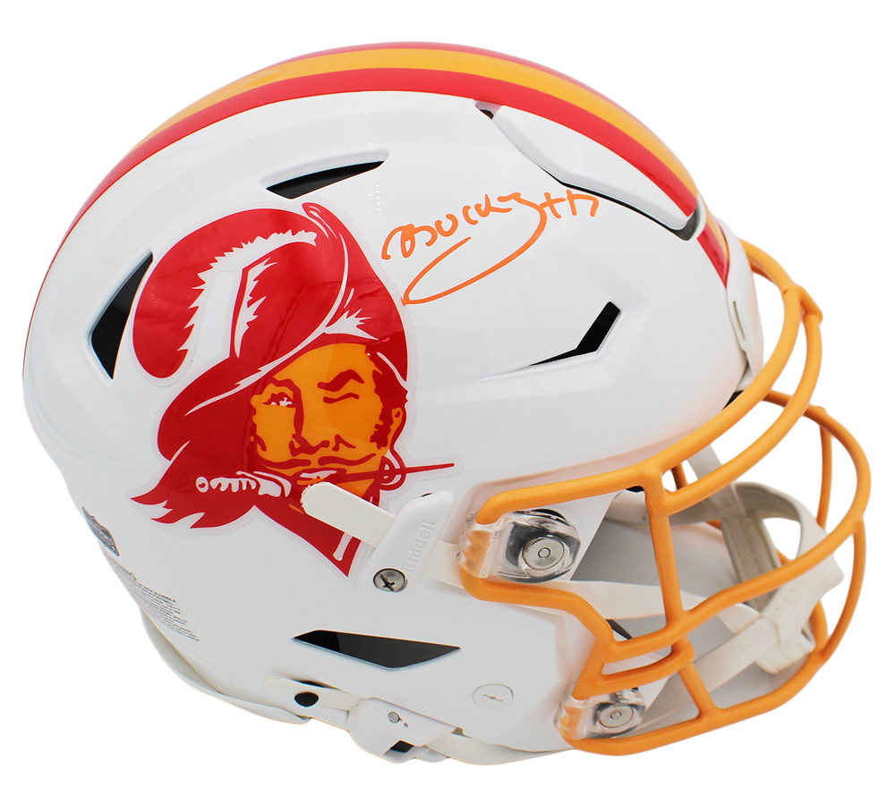 Bucky Irving Signed Tampa Bay Buccaneers Speed Flex Authentic Throwback 1975-96 NFL Helmet - Image 2