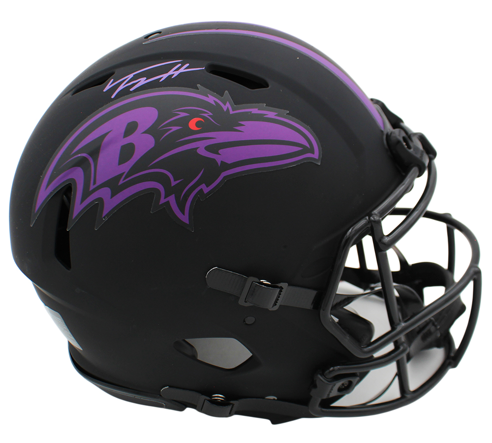 Trey Hendrickson Signed Baltimore Ravens Speed Authentic Eclipse NFL Helmet - Image 2