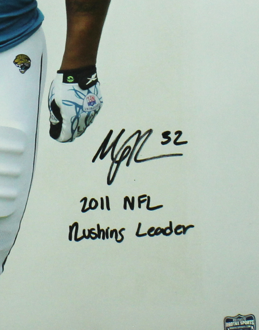 Maurice Jones-Drew Signed Jacksonville Jaguars 16x20 Stretched Canvas With "2011 NFL Rushing Leader" Inscription - Image 2