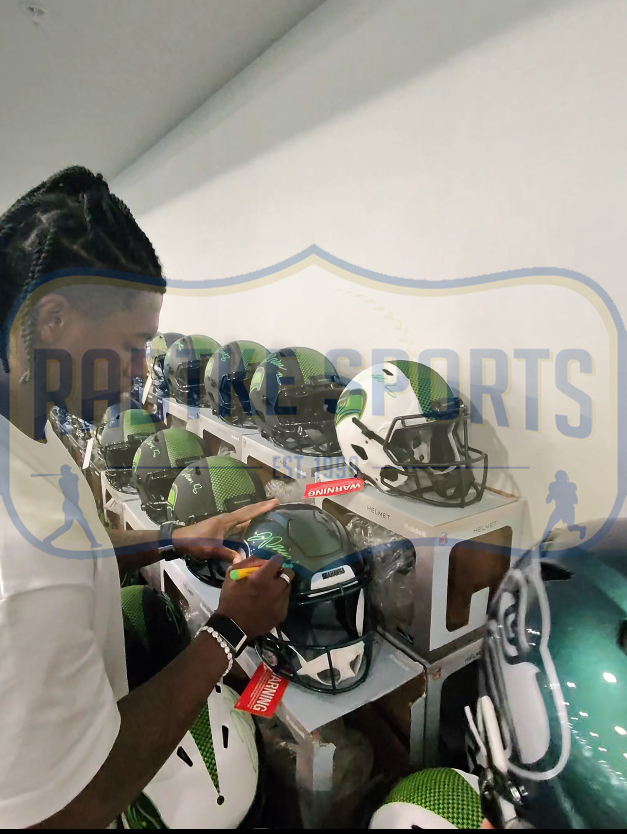 Jadarian Price Signed Seattle Seahawks Speed Flex Authentic Rivalries NFL Helmet - Image 5