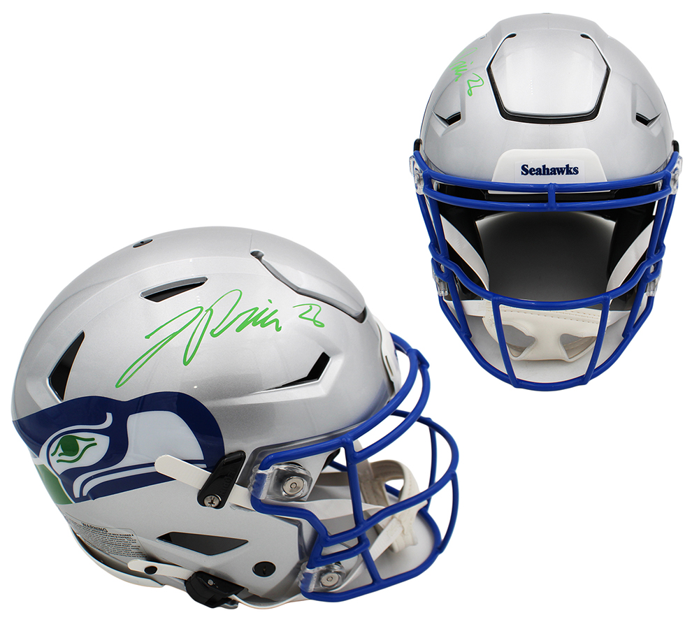 Jadarian Price Signed Seattle Seahawks Speed Flex Authentic Throwback Gray NFL Helmet