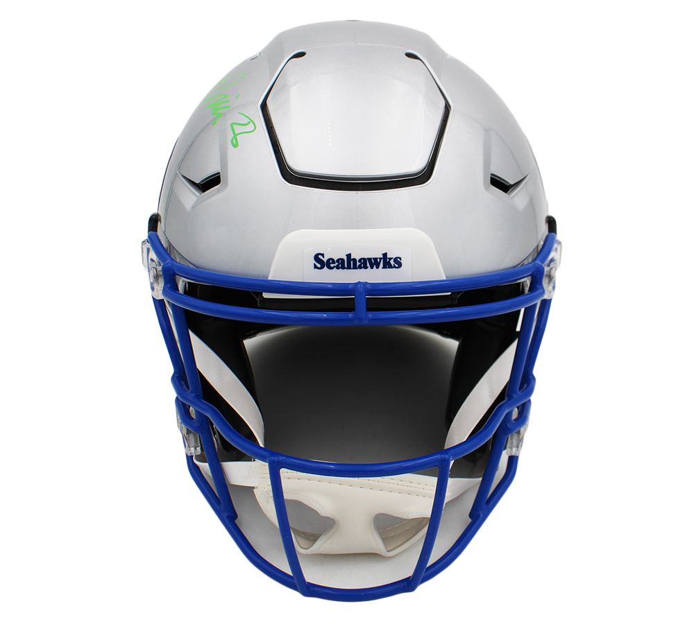 Jadarian Price Signed Seattle Seahawks Speed Flex Authentic Throwback Gray NFL Helmet - Image 3