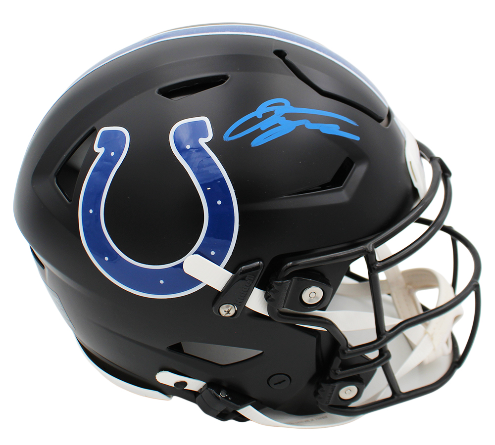 Jonathan Taylor Signed Indianapolis Colts Speed Flex Authentic Midnight Black NFL Helmet - Image 2