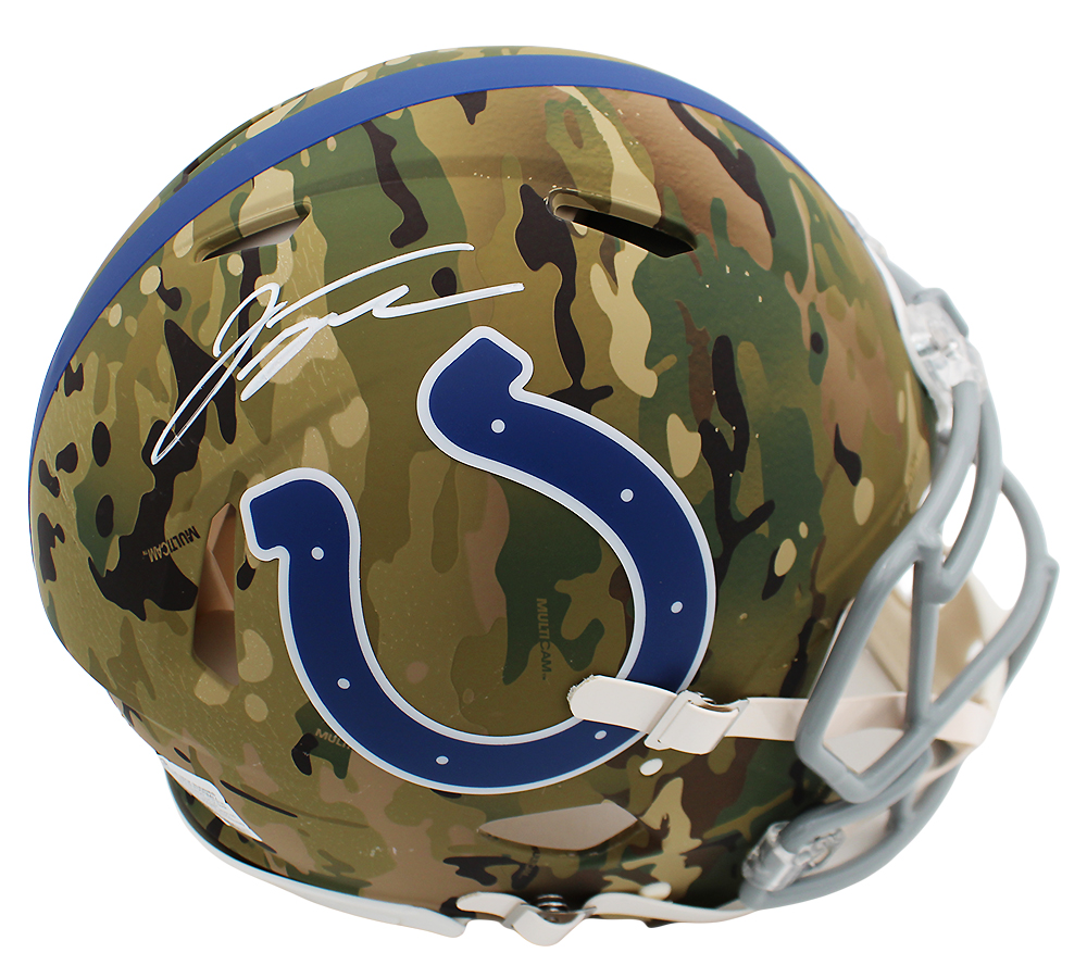 Jonathan Taylor Signed Indianapolis Colts Speed Authentic Camo NFL Helmet