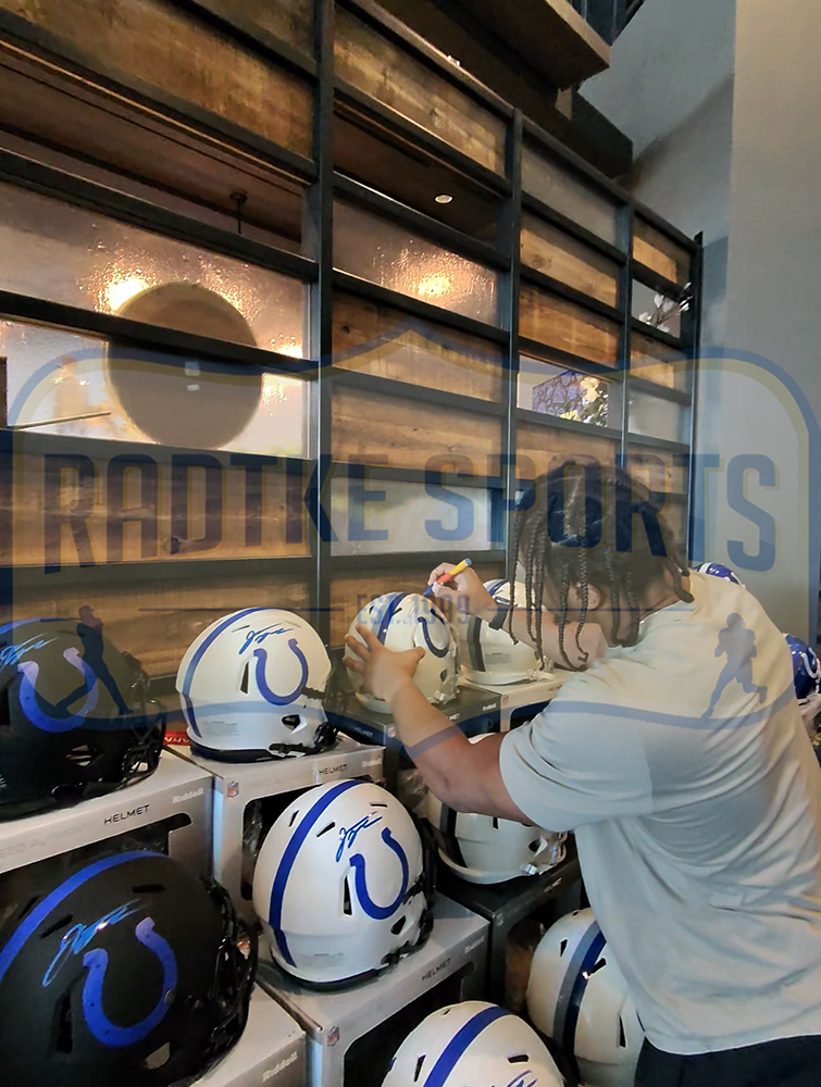 Jonathan Taylor Signed Indianapolis Colts Speed Authentic Lunar NFL Helmet - Image 2
