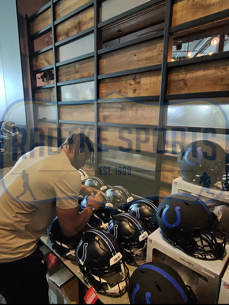 Jonathan Taylor Signed Indianapolis Colts Speed Flex Authentic Midnight Black NFL Helmet - Image 5