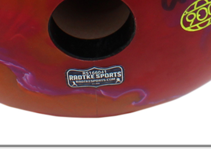 Pete Weber Signed Game Used Global Orange, Pink Bowling Ball with "Who Do You Think You Are? I Am!!" Inscription - Image 5
