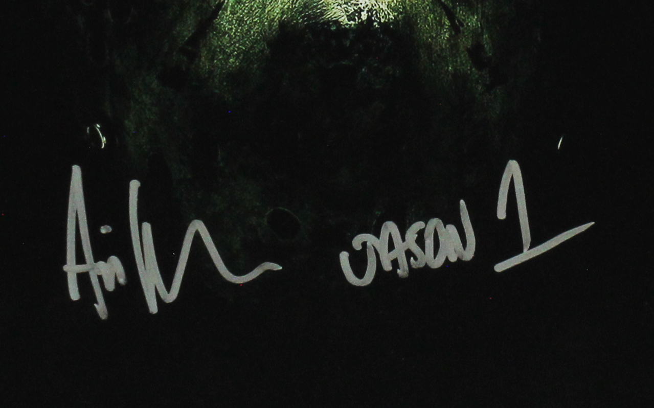 Ari Lehman Signed Friday the 13th Unframed 11x14 Jason Mask Photo with "Jason 1" Inscription - Image 2