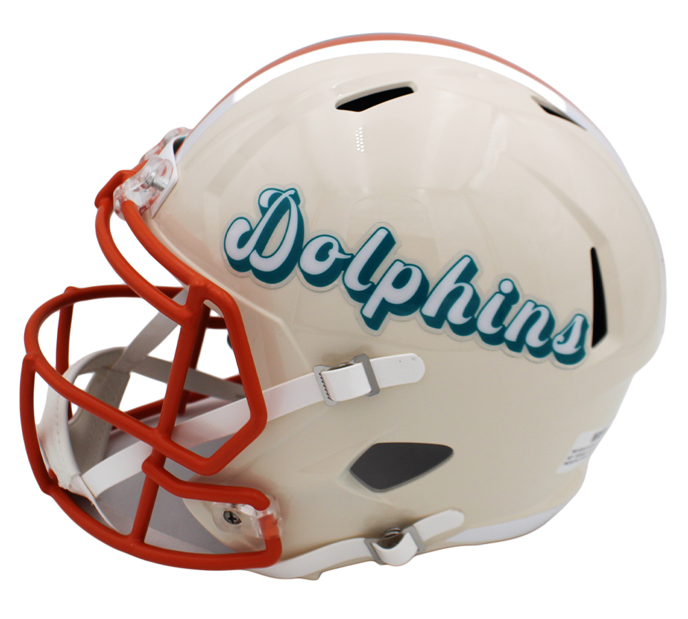 Ricky Williams Signed Miami Dolphins Speed Full Size Retro NFL Helmet with "420" Inscription - Image 2
