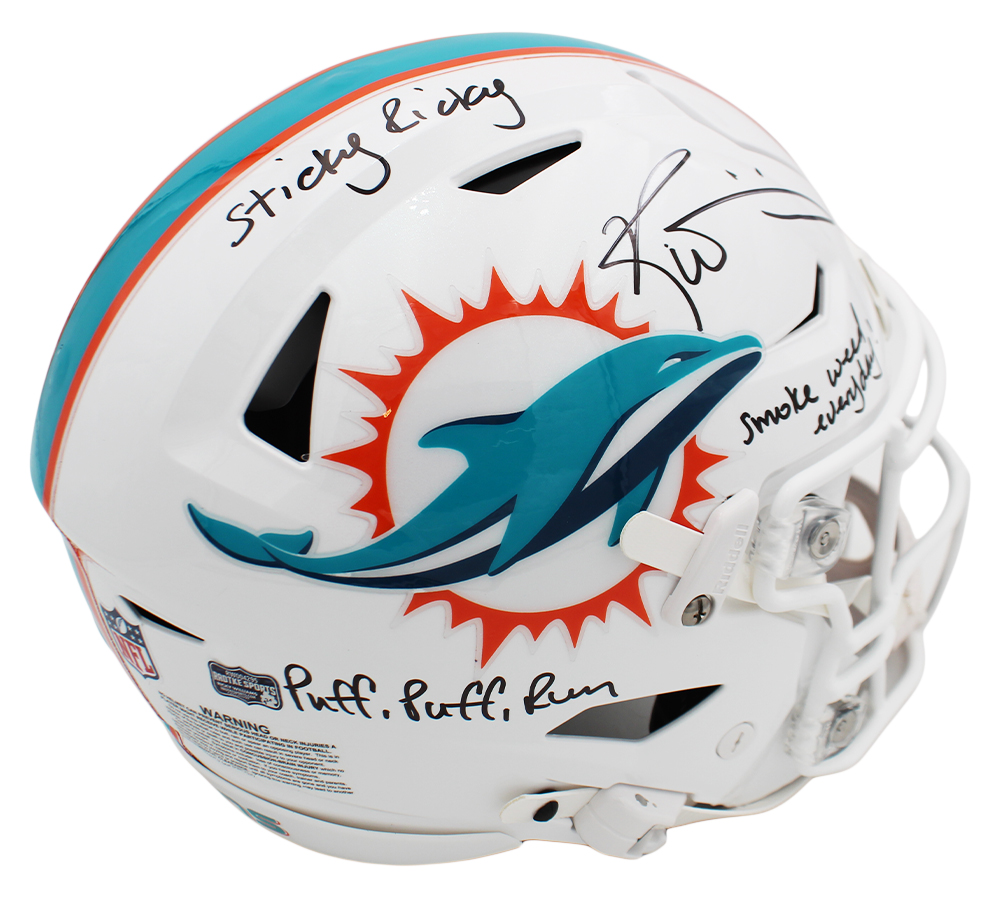 Ricky Williams Signed Miami Dolphins Speed Flex Authentic NFL Helmet with 3 Inscriptions - Image 3