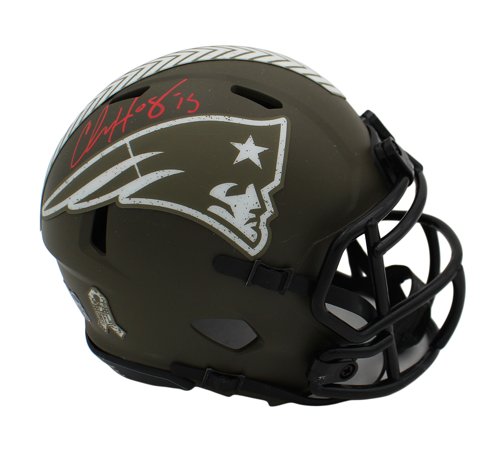 Chris Hogan Signed New England Patriots Speed Salute to Service NFL Mini Helmet - Image 2