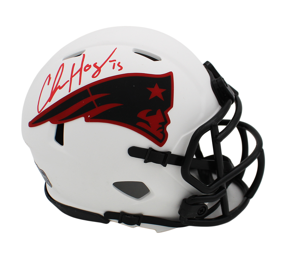 Chris Hogan Signed New England Patriots Speed Lunar NFL Mini Helmet - Image 2