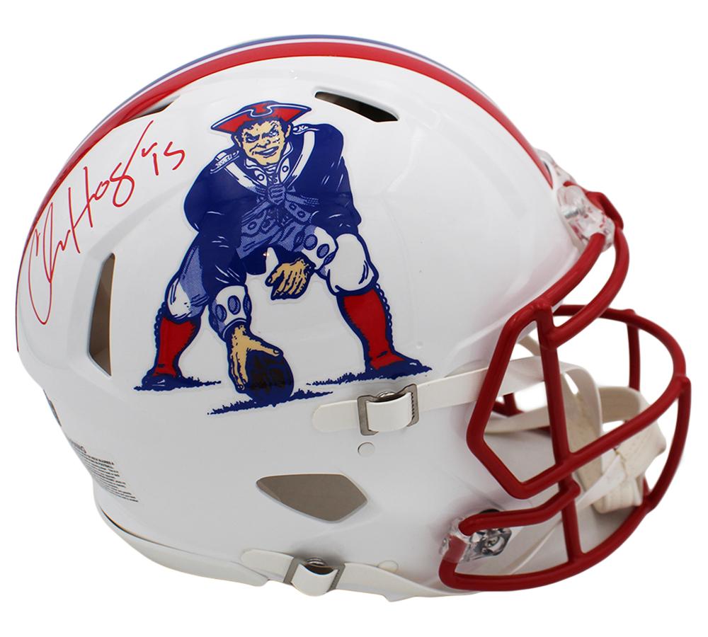 Chris Hogan Signed New England Patriots Speed Authentic Throwback 1990-92 NFL Helmet - Image 2