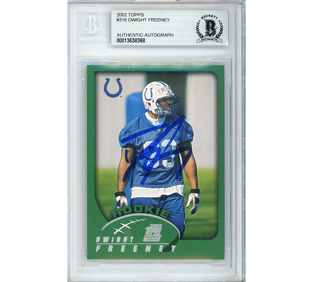 Dwight Freeney Signed Indianapolis Colts 2002 Topps #316 Encapsulated Card