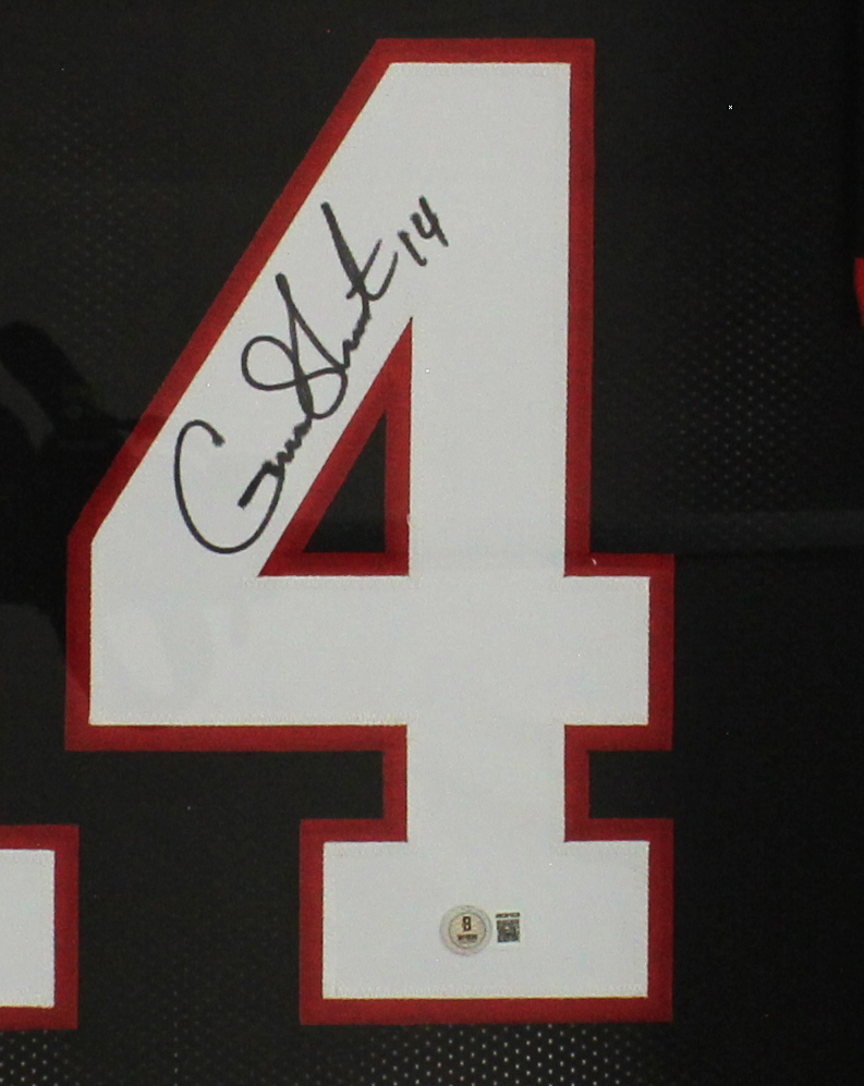 Gunner Stockton Signed Georgia Bulldogs Framed Black NCAA Jersey - Image 2