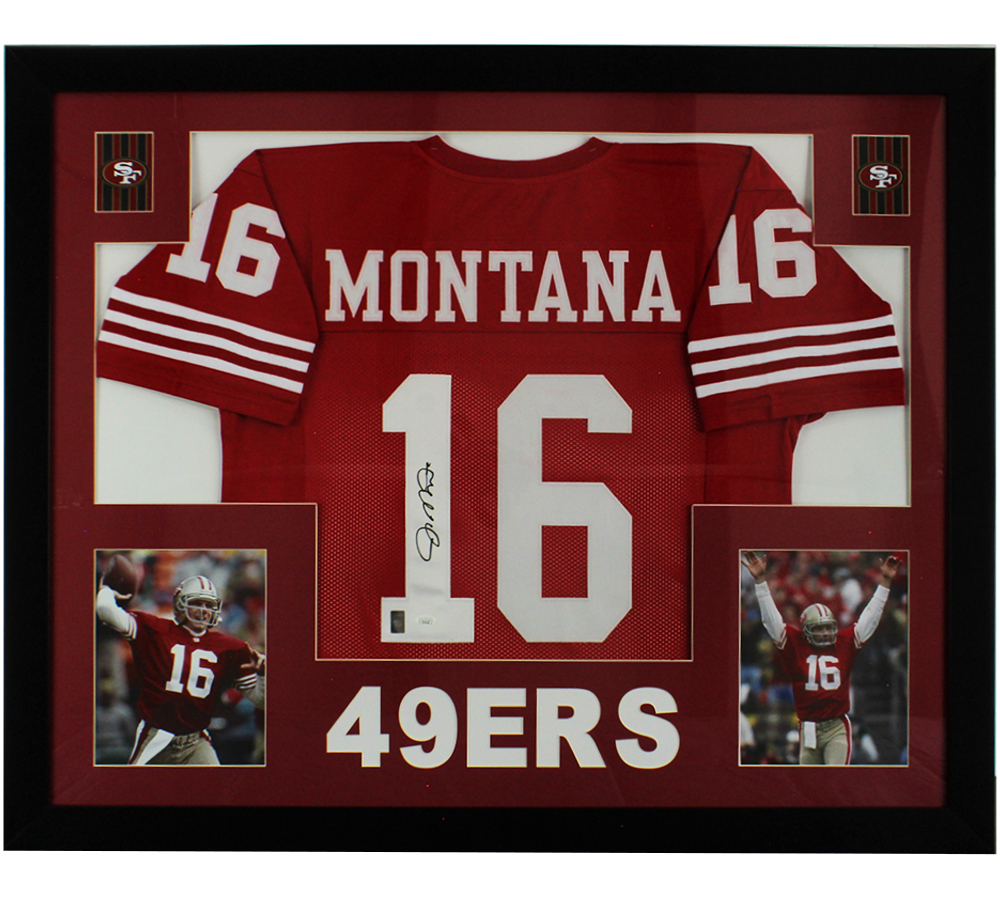 Joe Montana Signed San Francisco 49ers Framed Red NFL Jersey