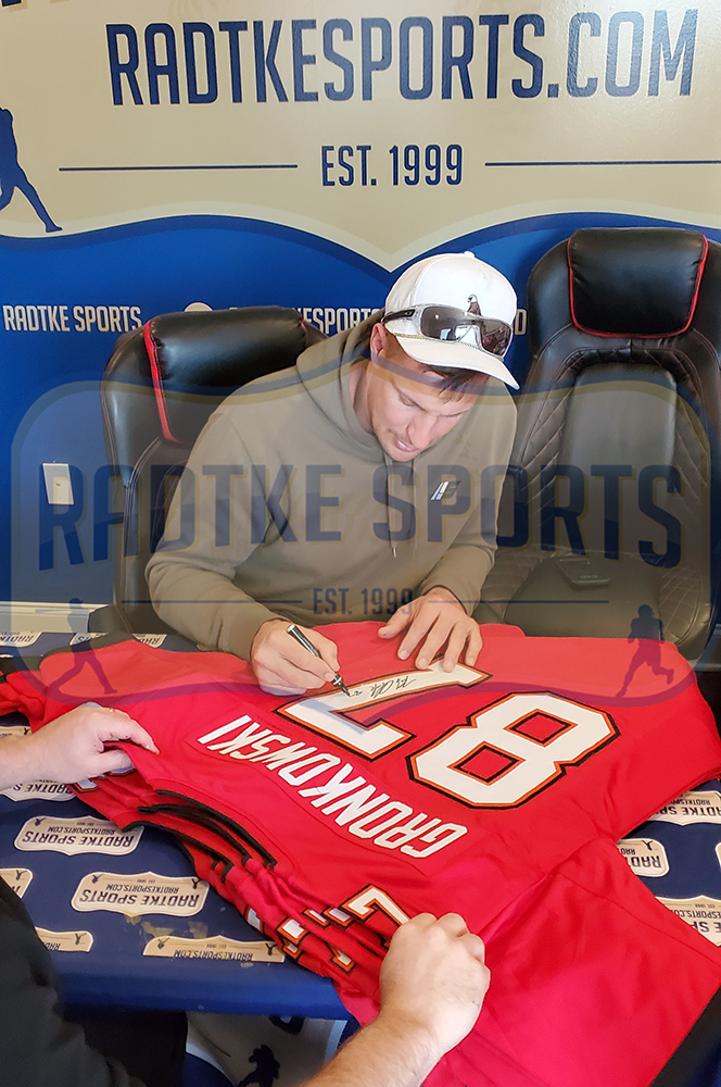 Rob Gronkowski Signed Tampa Bay Buccaneers Framed Red NFL Jersey - Image 3